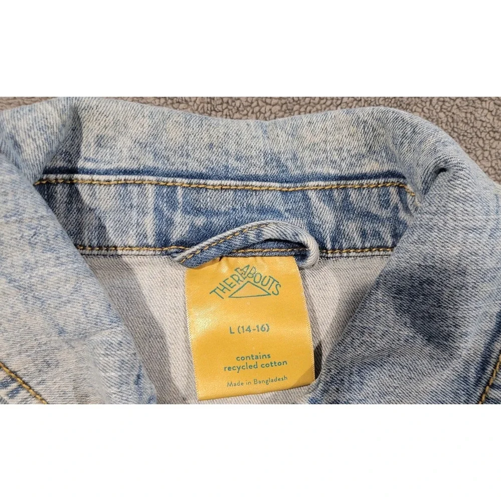 Thereabouts Girls/Boys Light Wash Denim Jacket Size L (14-16) Recycled Cotton